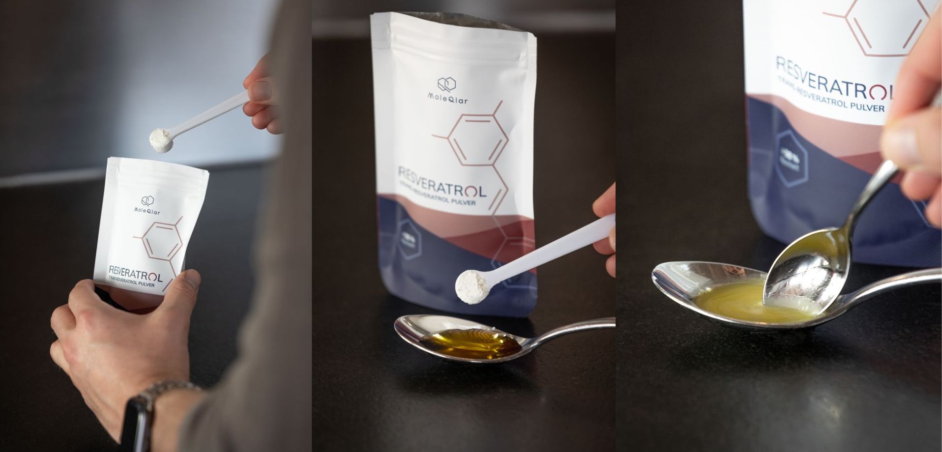 Resveratrol-Einnahme mit einem Löffel Öl