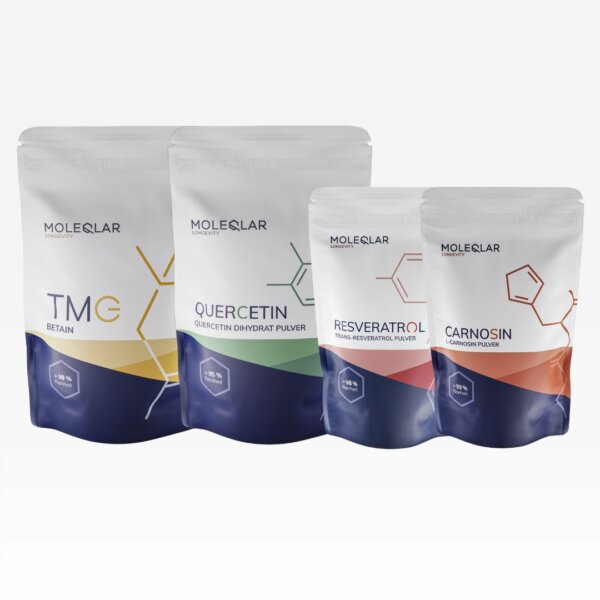 Longevity Bundle Powder Betain Quercetin Resveratrol Carnosin