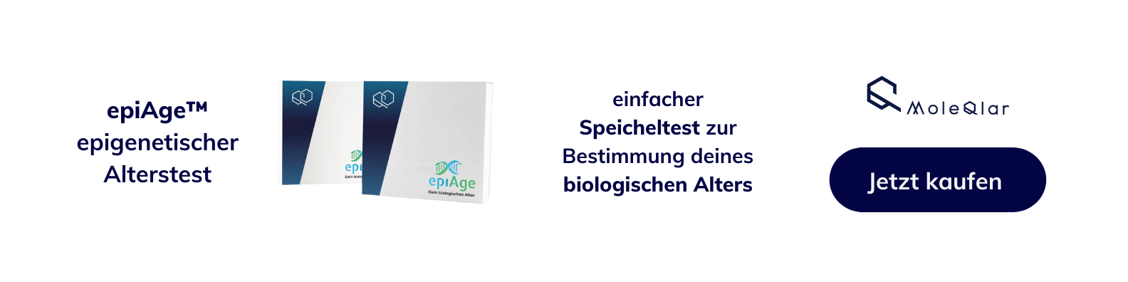 Banner Epiage Weiß EpiAge epigenetisches Alter Resveratrol Sinclair