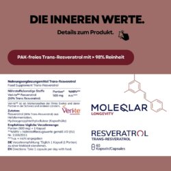 Trans Resveratrol Kapseln Verite Ohnetrennmittel